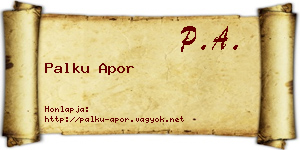 Palku Apor névjegykártya